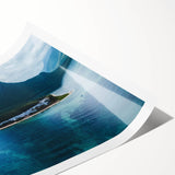 Extra large rolled print featuring line art flowers and soft pastel colors, ideal for large living room wall art.