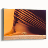 Vintage poster art of a Namibian landscape on extra large framed canvas, featuring a black and colorful palette.