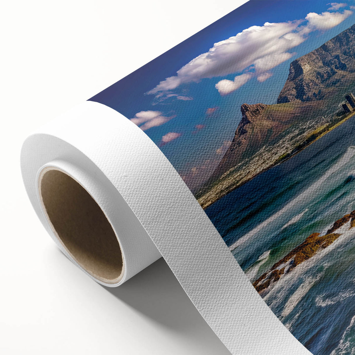 Art Deco poster featuring a serene South African landscape on rolled canvas.