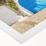 Art deco poster featuring a Tunisian landscape in muted earth tones on rolled canvas, ideal for dining room wall art.