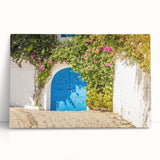 Large black and white stretched canvas featuring a Tunisian landscape, ideal for kitchen wall art.