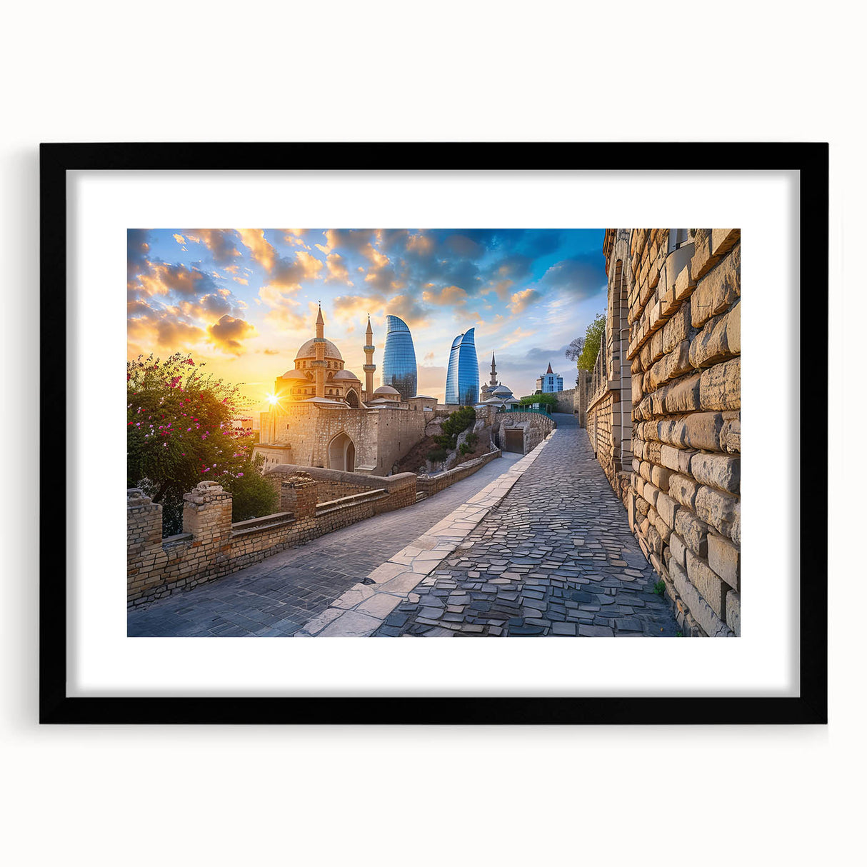 Extra large framed abstract art print featuring vibrant, textured swirls of color, ideal for living room decor.