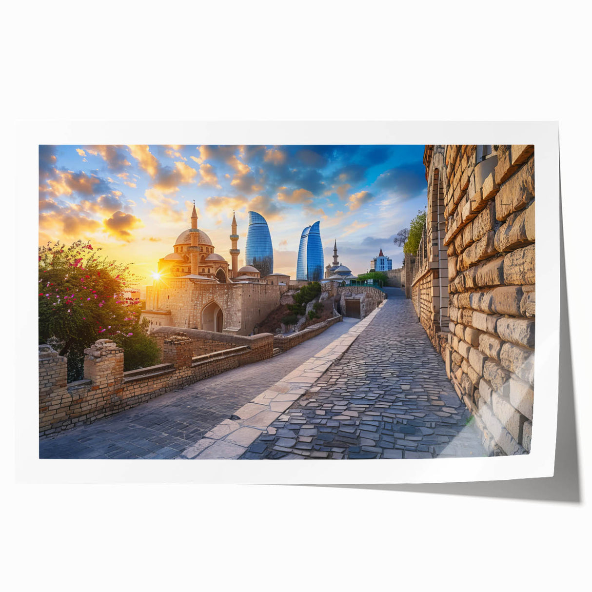 Extra large rolled print featuring a floral design with vibrant colors, ideal for dining room or bathroom wall art.