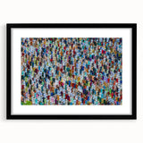 Extra large canvas featuring a colorful, abstract art print of a stylized Bangladesh scenery, ideal for living room decor.