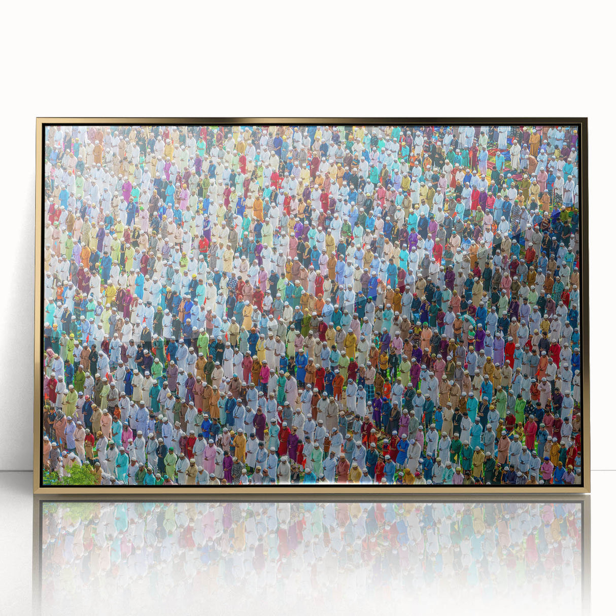 Framed acrylic print of a serene Bangladesh landscape in muted earth tones, ideal for modern art wall decor.