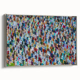 Landscape art painting of a Bangladesh scenery on framed canvas, featuring vibrant green and blue tones.