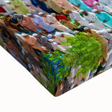 Black and white landscape art painting of a serene Bangladesh scenery on large stretched canvas.