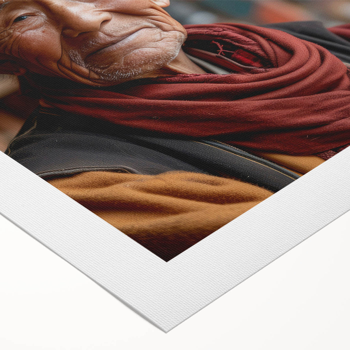 Art deco poster of a serene Bhutanese landscape in muted earth tones on rolled canvas, suitable for dining room decor.
