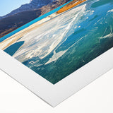 Art deco poster of Indian scenery in muted earth tones on rolled canvas, suitable for dining room decor.