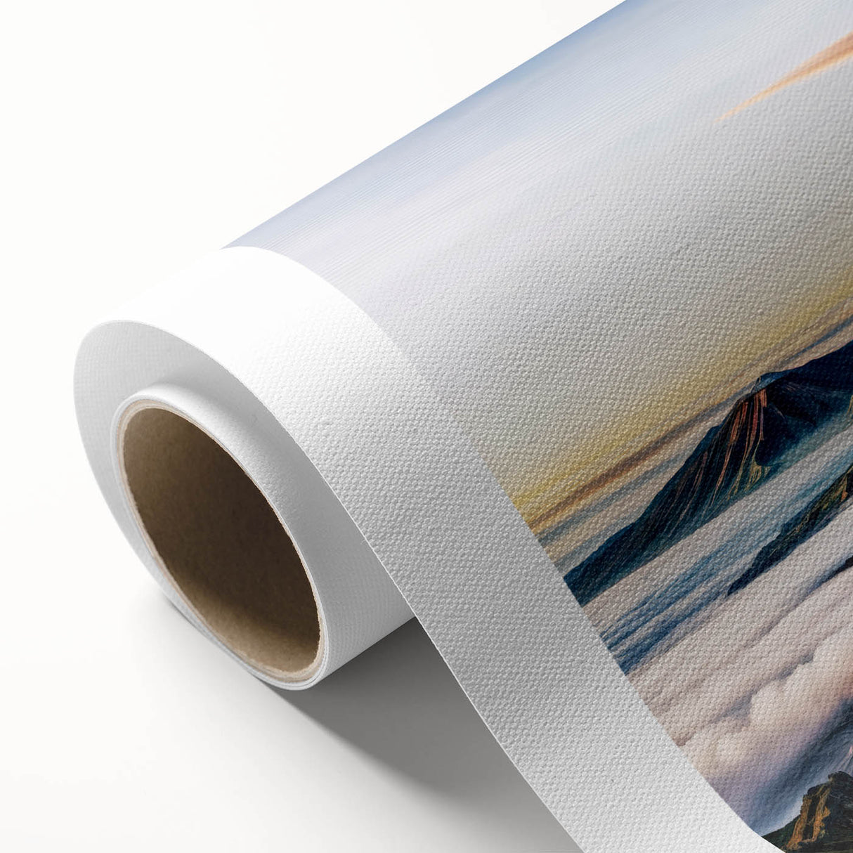 Art Deco poster featuring a serene Indonesian landscape in pastel shades on rolled canvas, ideal for nursery wall art.