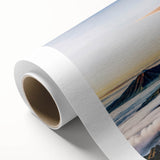 Art Deco poster featuring a serene Indonesian landscape in pastel shades on rolled canvas, ideal for nursery wall art.