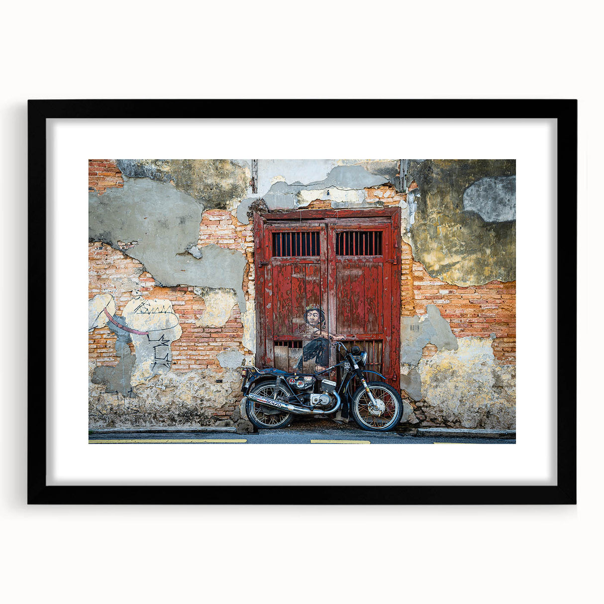 Extra large abstract art print featuring colorful, textured scenery of a Malaysian landscape on a framed canvas.
