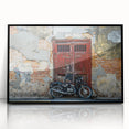 Large abstract wall art featuring a Malaysian landscape in mid-century modernist style, acrylic framed in black.