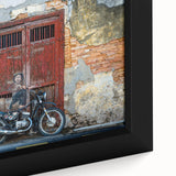 Extra large black wall art featuring a textured, colorful Malaysian landscape on framed canvas, ideal for living room decor.