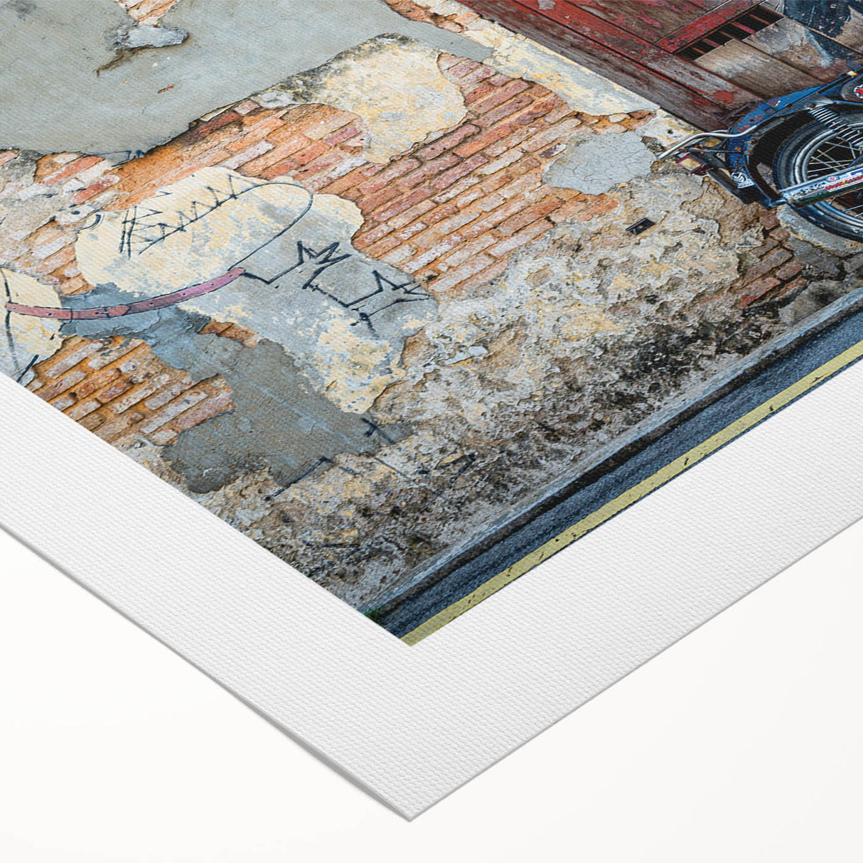 Art deco poster of a Malaysian landscape in muted green and blue tones on rolled canvas, suitable for dining room decor.