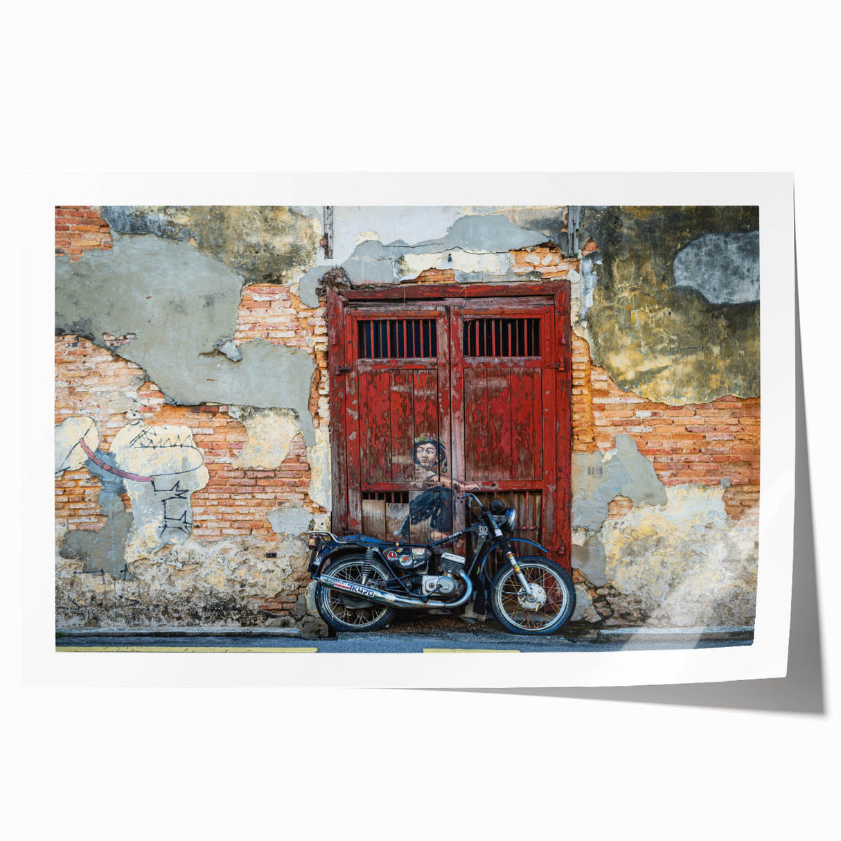Extra large rolled print depicting a vibrant Malaysian landscape with lush florals.