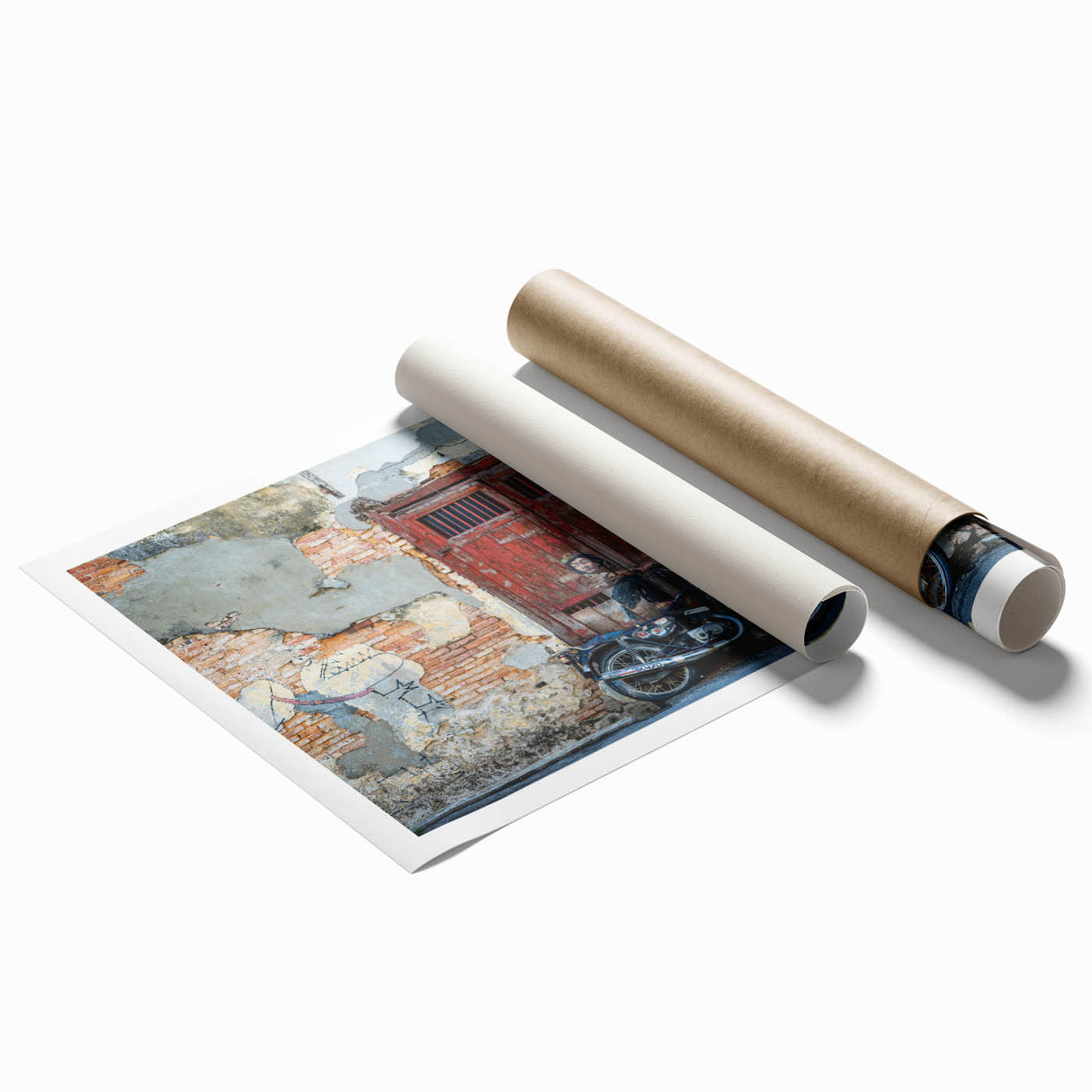 Extra large rolled print of a Malaysian landscape with vibrant greenery and floral elements.