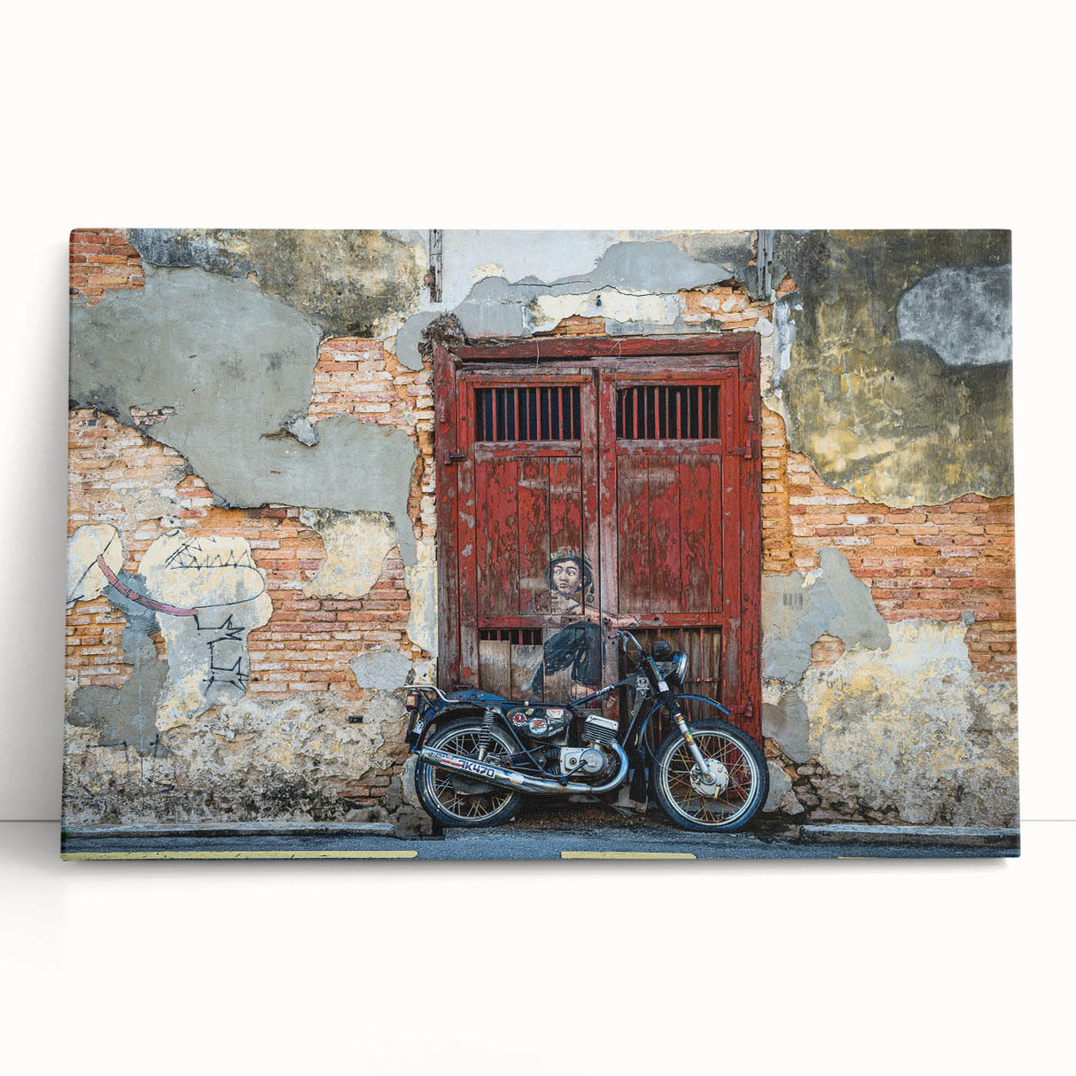 Black and white photograph of a Malaysian landscape on stretched canvas, ideal for kitchen wall art or bedroom ambiance.