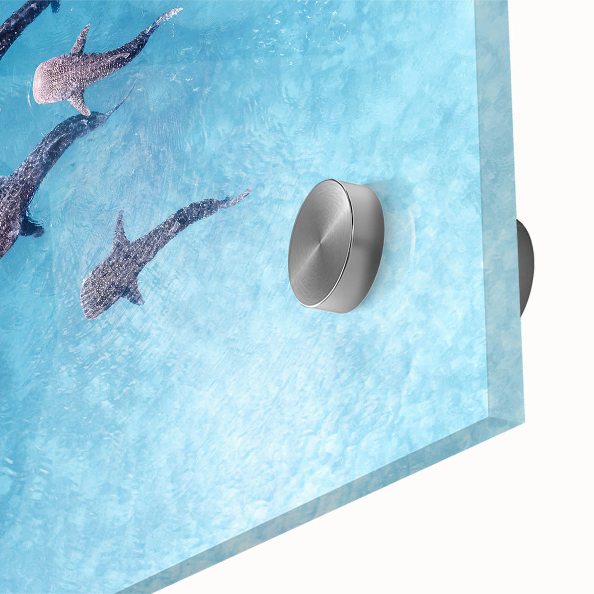 Large abstract wall art featuring a blend of vibrant colors on acrylic glass.