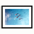 Extra large abstract art print of a colorful, textured Philippine scenery on a black framed canvas.