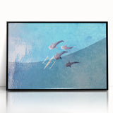Large abstract wall art featuring a stylized Philippine landscape in muted earth tones, framed in black acrylic.