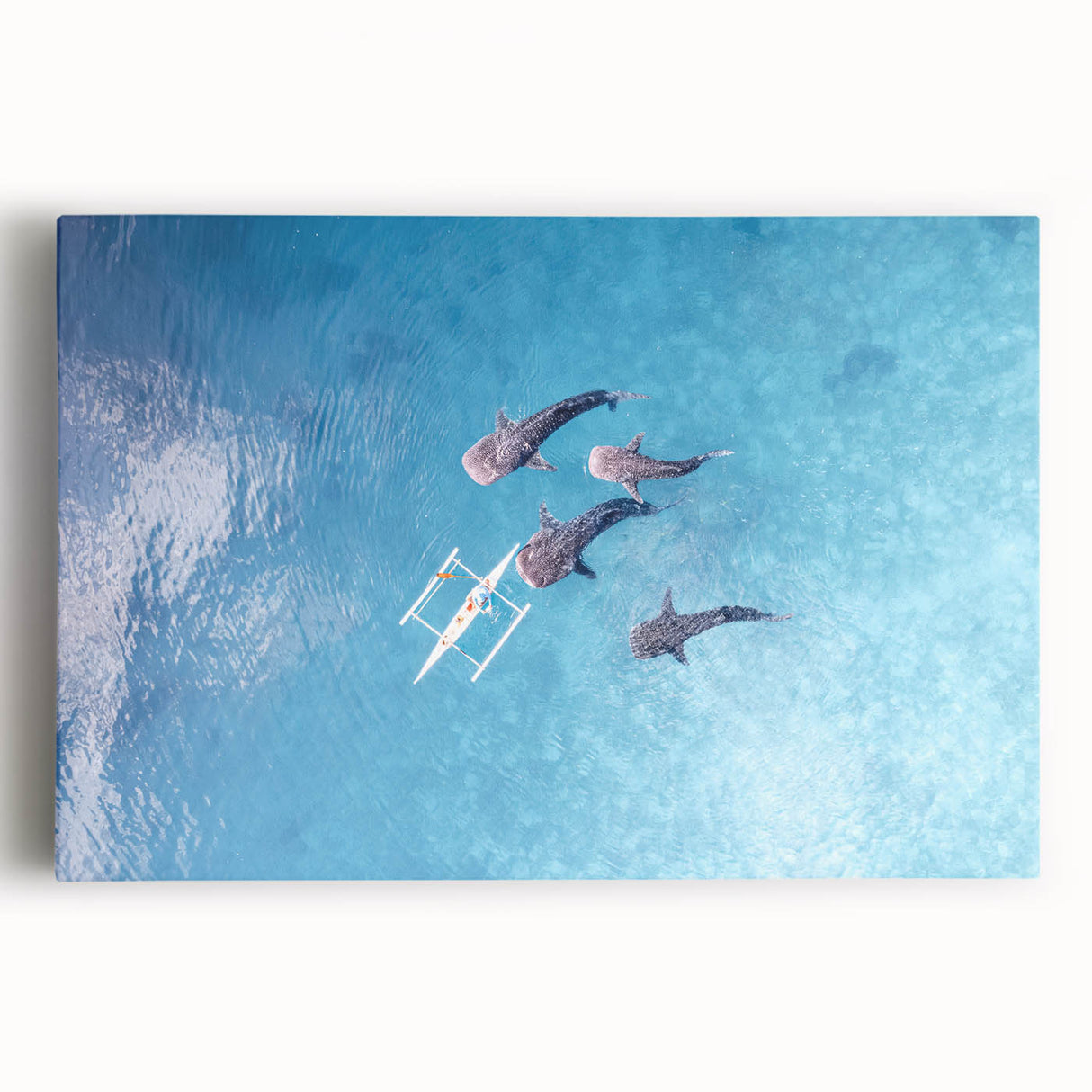Large black and white wall art of Asian scenery on stretched canvas, ideal for kitchen art.