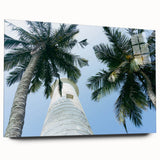 Large abstract wall art depicting a serene Sri Lankan landscape in muted green and blue tones, acrylic print.
