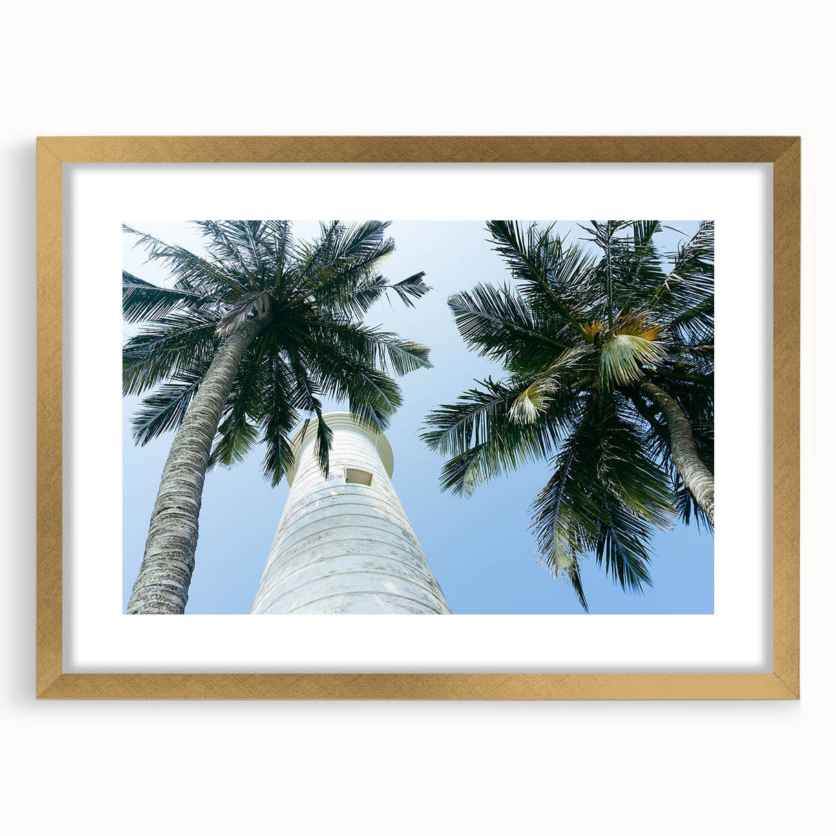 Extra large abstract art print of a textured Sri Lankan landscape in muted earth tones, framed in gold.