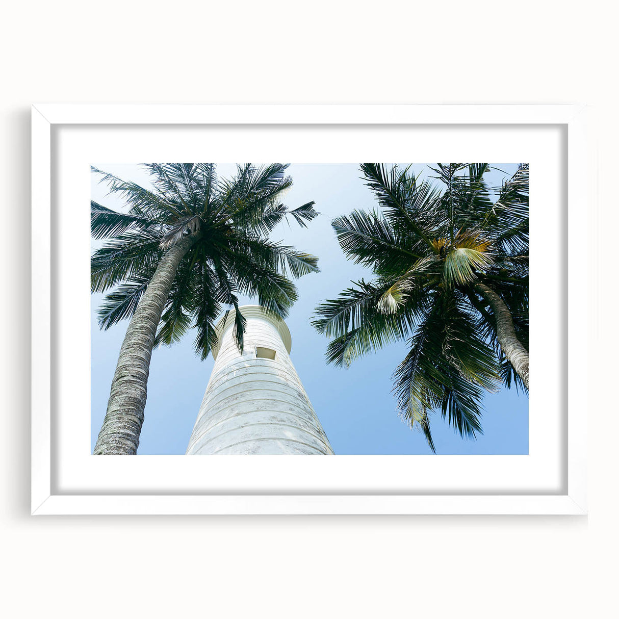 Abstract art print of Sri Lankan scenery in muted earth tones on a framed white mat, ideal for dining room decor.