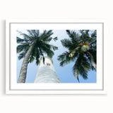 Abstract art print of Sri Lankan scenery in muted earth tones on a framed white mat, ideal for dining room decor.