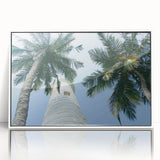 Framed acrylic print of a serene Sri Lankan landscape in soft green and blue tones.