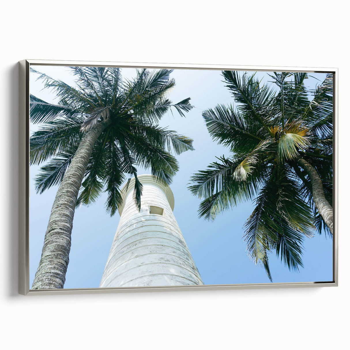 Framed canvas featuring a landscape art painting of a Sri Lankan scenery in vibrant colors.