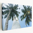 A stretched canvas depicting a serene Sri Lankan landscape in soft green and blue tones, suitable for kitchen wall art.