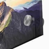 Large abstract wall art depicting a Taiwanese landscape in muted earth tones on acrylic glass, ideal for dining room art.