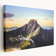 Side view of a stretched canvas featuring a serene Taiwanese landscape in soft green and blue tones.