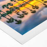 Art deco poster of a serene Thai landscape in muted green and blue tones on rolled canvas, suitable for dining room decor.