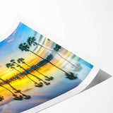 Extra large rolled print featuring line art flowers and Thai scenery in muted earth tones.