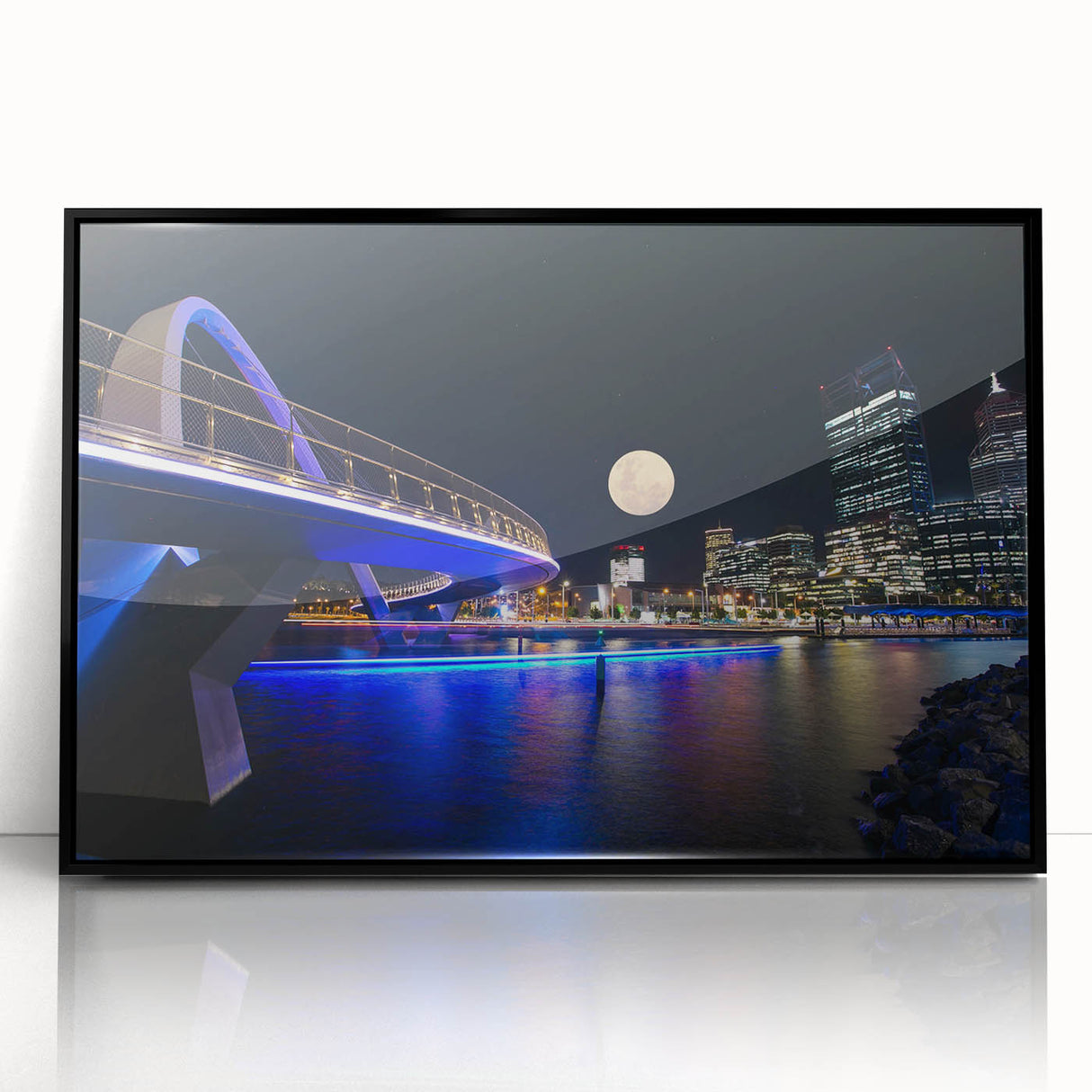 Large abstract wall art featuring Perth, Australia in muted earth tones on a framed acrylic.