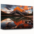 Acrylic print of a large abstract depiction of Alberta, Canada, in muted earth tones, ideal for dining room decor.