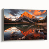 Landscape art painting of Alberta, Canada on framed canvas, featuring vibrant colorful art with black borders.