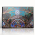 Large abstract wall art depicting a scenic Quebec landscape in muted earth tones on a framed acrylic.