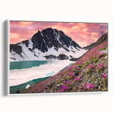 Vintage poster art of Yukon scenery on a large framed canvas, featuring black and colorful elements.