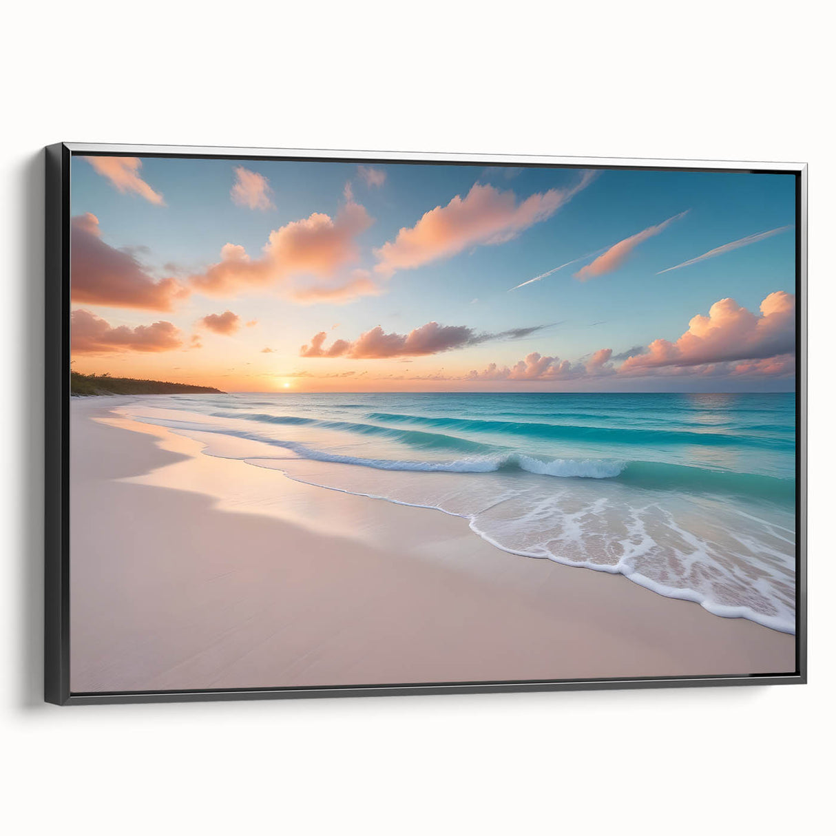 Black and white vintage poster art of a Cuban landscape on framed canvas, suitable for bedroom decor.