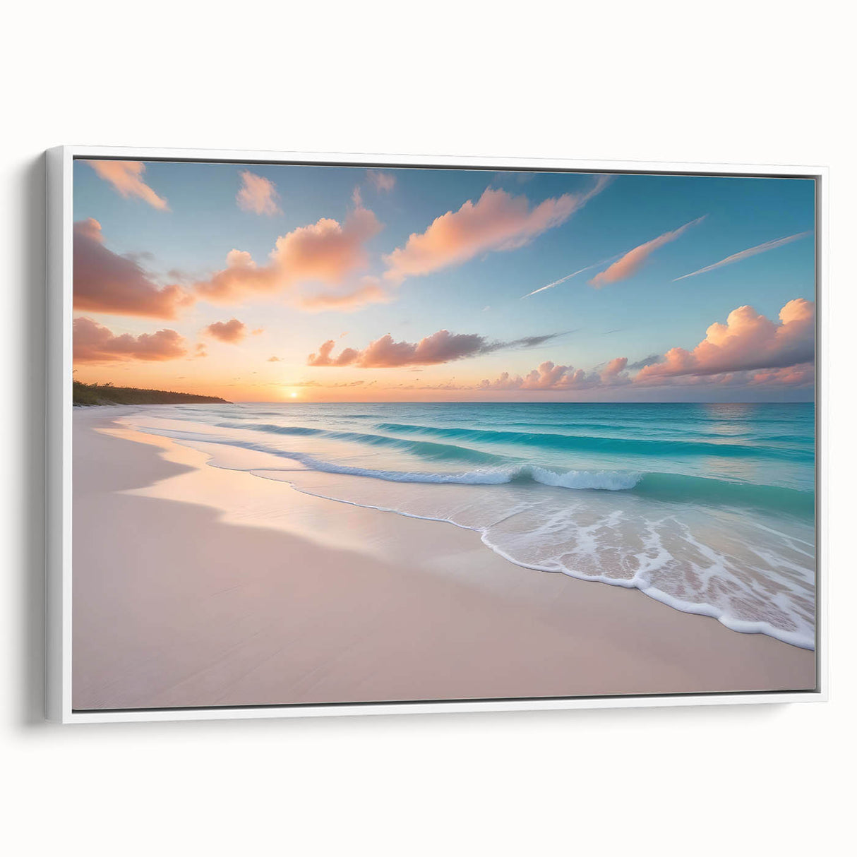 Framed canvas landscape art painting depicting a vintage Cuban street scene in vibrant colors.