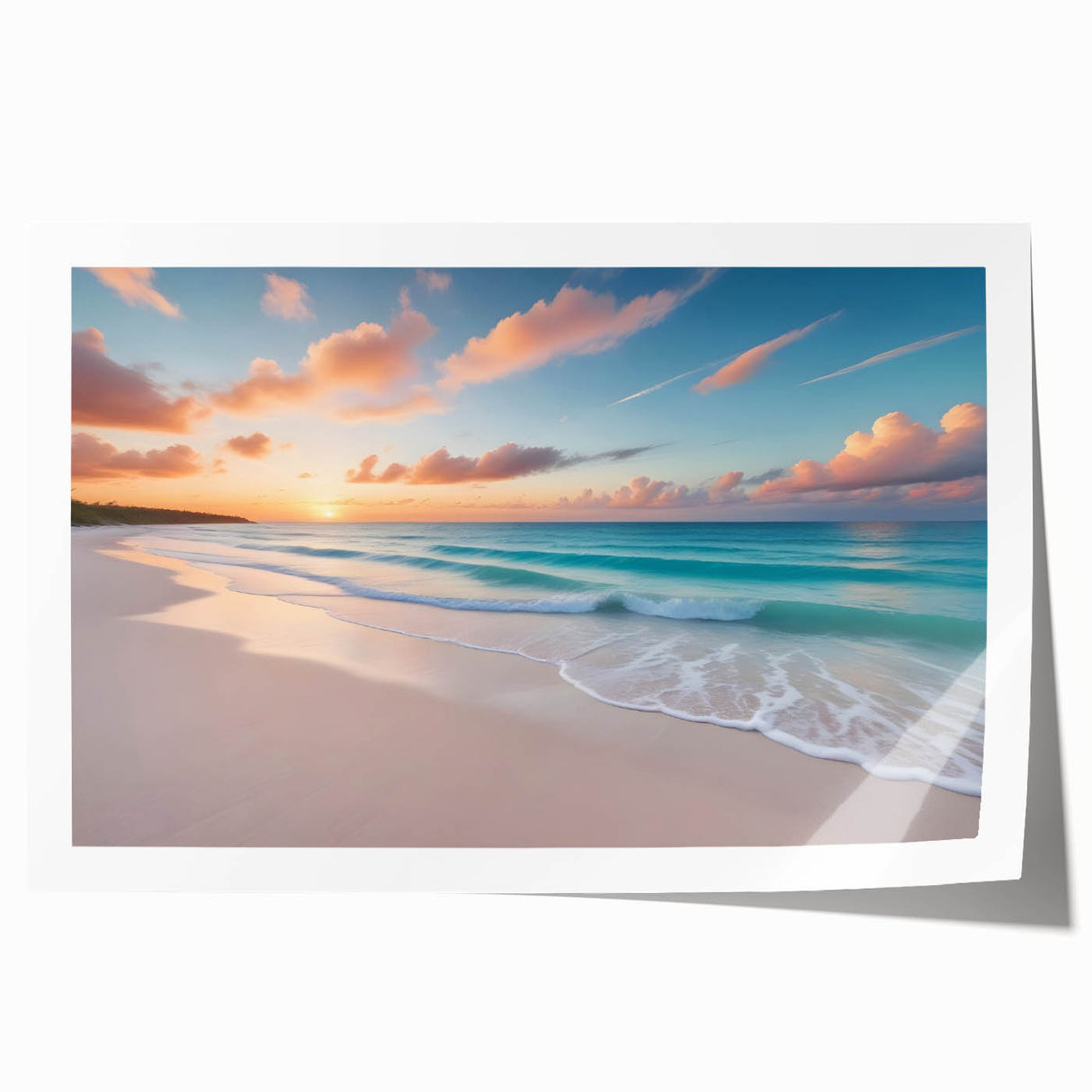 Extra large rolled print of a Caribbean Cuba scenery with vibrant floral elements, ideal for art wall dining room.