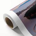 Art Deco poster of a European Albanian scenery in pastel shades on rolled canvas, perfect for nursery wall art.