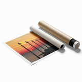 Extra large rolled print depicting a serene Bulgarian landscape with soft floral elements in muted earth tones.