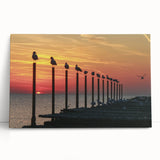 Black and white photograph of a European scenery on large stretched canvas, suitable for kitchen wall art.