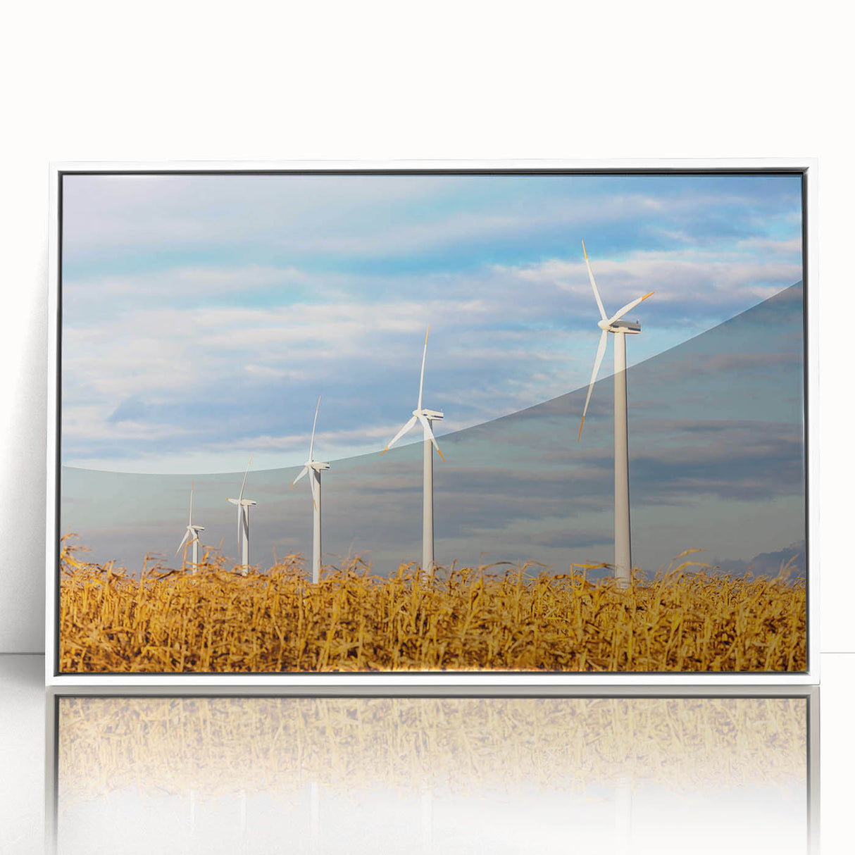 Mid-century modernist art of a Czech Republic scenery in muted tones on a framed acrylic, ideal for nursery wall decor.