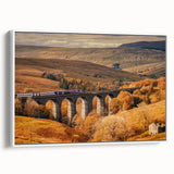 Vintage poster art of Cumbria, England, in vibrant colors on extra large framed canvas, ideal for living room decor.